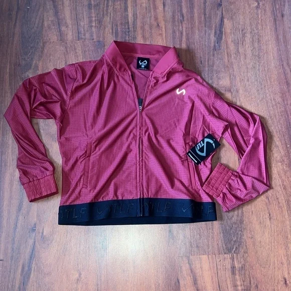 TLF mesh maroon Maddox Jacket medium zip up lightweight athletic casual - Picture 7 of 11